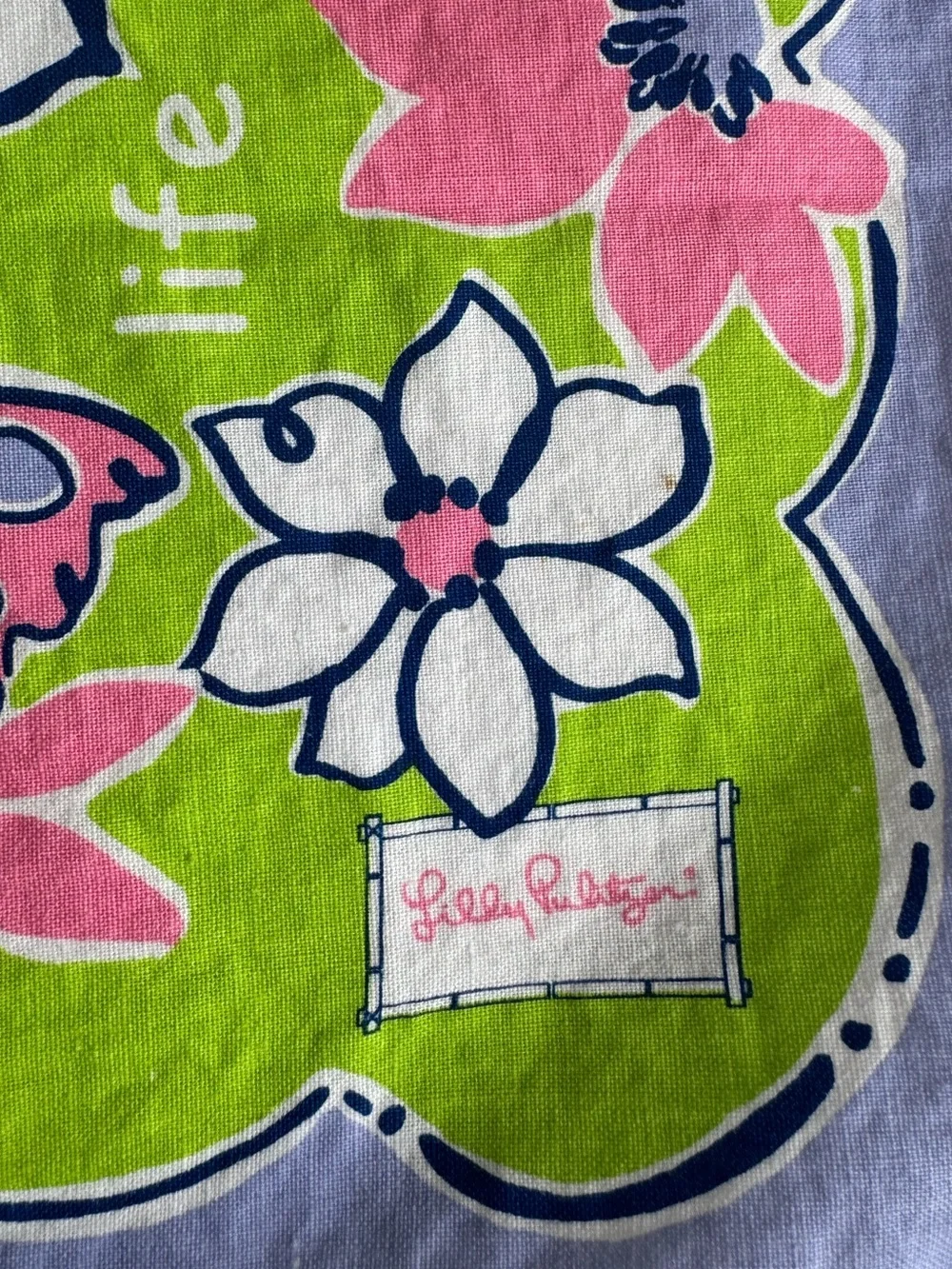 Lilly Pulitzer Breast‎ Cancer Awareness bandana handkerchief vibrant Palm Beach